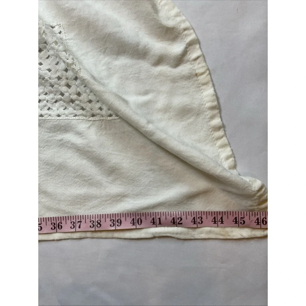 Vintage Tablecloth Embroidered Roses Patchwork 46 X 46 Square